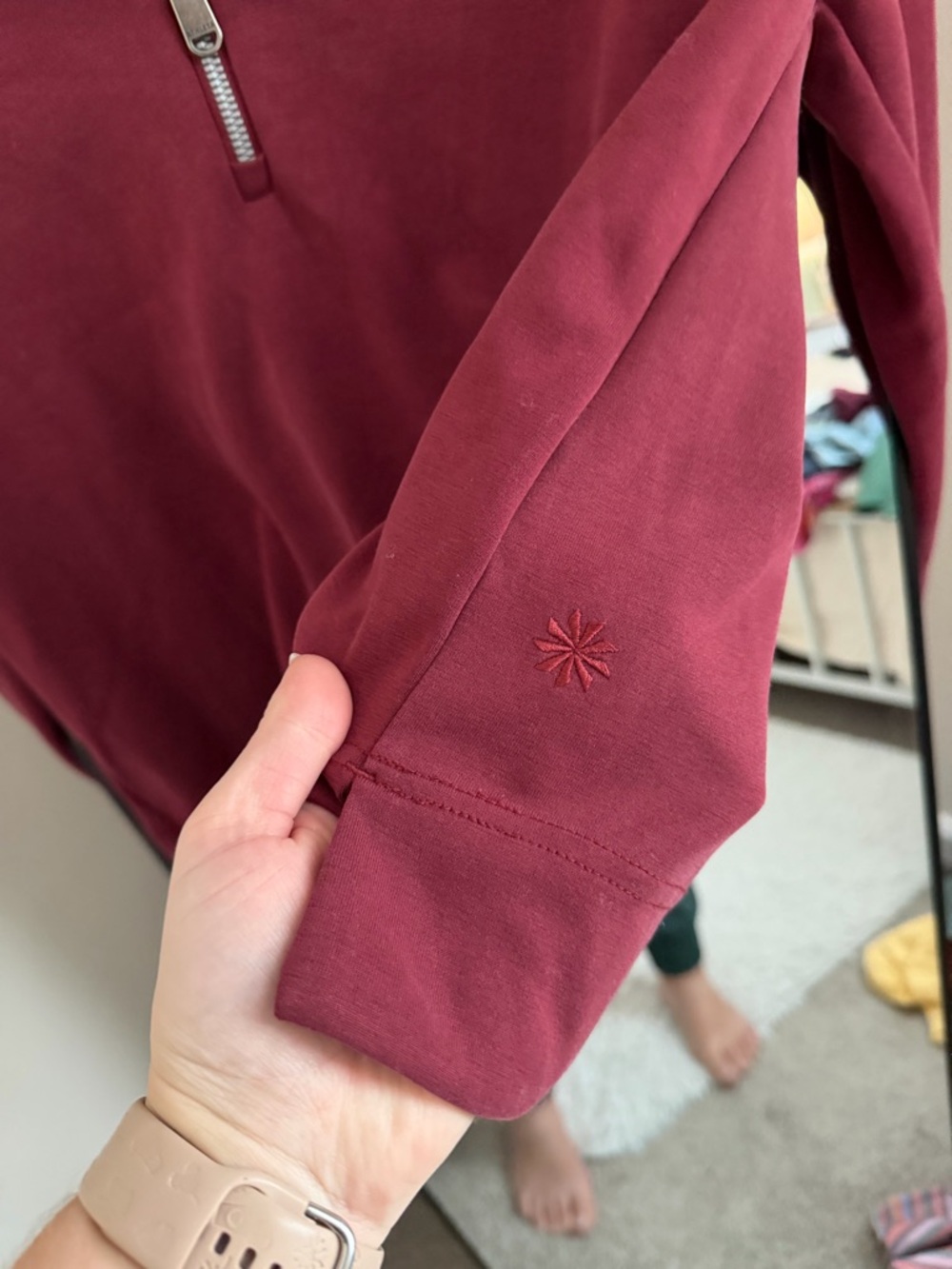 Athleta Quarter-Zip Pullover Hoodie in Deep Berry - Picture 6 of 7